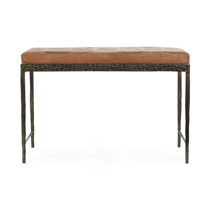 Classic Home - Malo Leather Bench - Chestnut - 53002013 - GreatFurnitureDeal