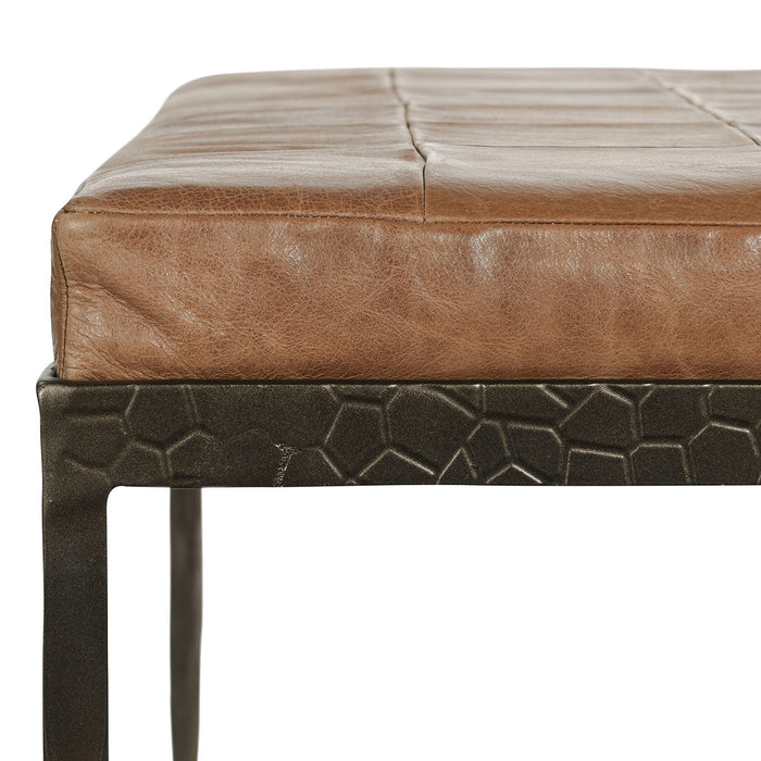 Classic Home - Malo Leather Bench - Chestnut - 53002013 - GreatFurnitureDeal