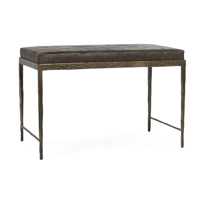 Classic Home - Malo Leather Bench - Cocoa Brown - 53002014 - GreatFurnitureDeal