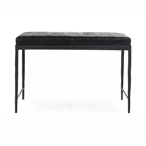 Classic Home - Malo Leather Bench - Onyx Black - 53002015 - GreatFurnitureDeal