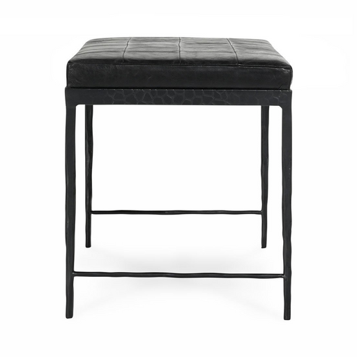 Classic Home - Malo Leather Bench - Onyx Black - 53002015 - GreatFurnitureDeal