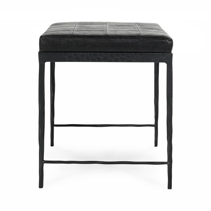 Classic Home - Malo Leather Bench - Onyx Black - 53002015 - GreatFurnitureDeal