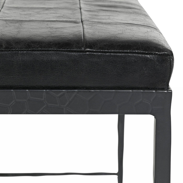 Classic Home - Malo Leather Bench - Onyx Black - 53002015 - GreatFurnitureDeal