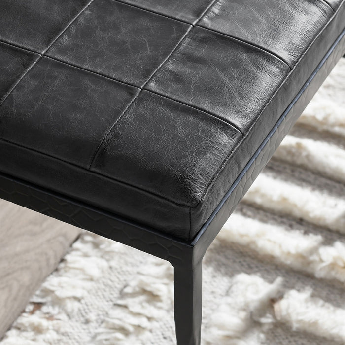 Classic Home Furniture - Malo Leather 28" Bench Onyx Black - 53002015