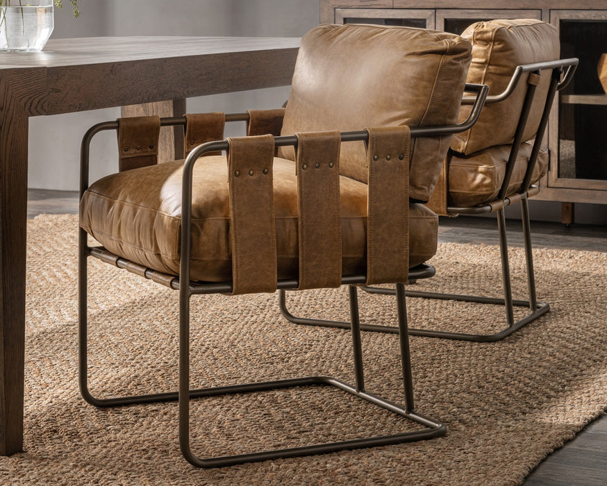 Classic Home - Strapling Leather Dining Chair - 53002061 - GreatFurnitureDeal