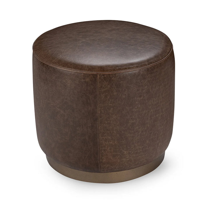 Classic Home - Clair 20" Round Ottoman in Cocoa Brown - 53002064 - GreatFurnitureDeal