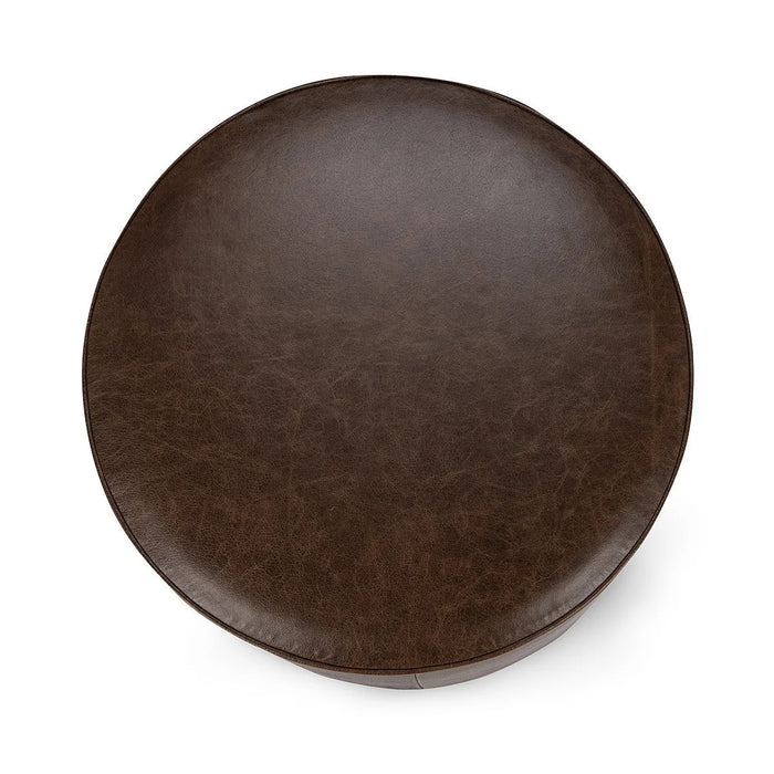 Classic Home - Clair 20" Round Ottoman in Cocoa Brown - 53002064 - GreatFurnitureDeal