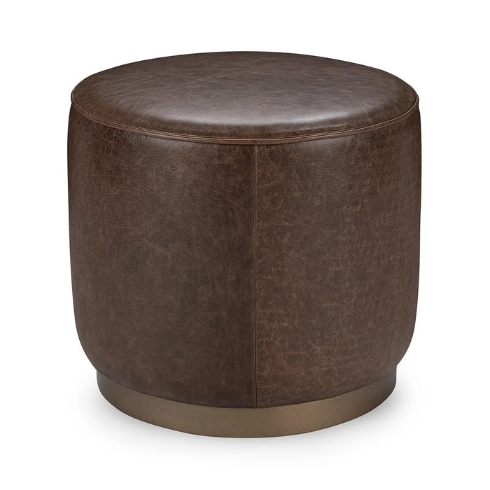Classic Home - Clair 20" Round Ottoman in Cocoa Brown - 53002064 - GreatFurnitureDeal