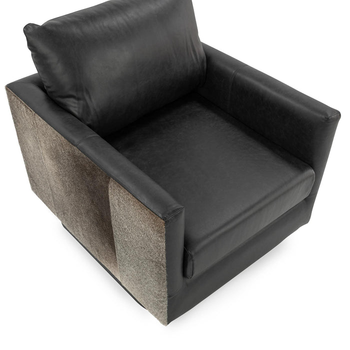 Classic Home - Lathe Swivel Chair in Onyx Black - 53002067 - GreatFurnitureDeal