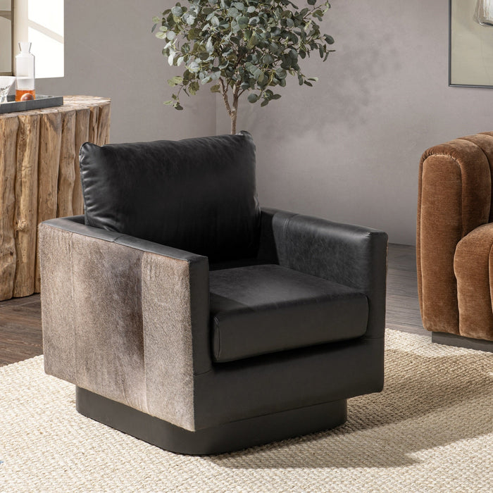 Classic Home - Lathe Swivel Chair in Onyx Black - 53002067 - GreatFurnitureDeal