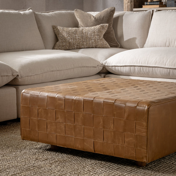 Classic Home - Aristo Leather Square Cocktail Ottoman - 53002094 - GreatFurnitureDeal