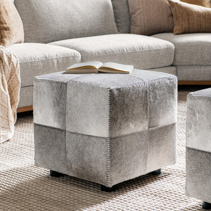 Classic Home - Landyn 18" Square Ottoman in Sparrow Gray - 53002144 - GreatFurnitureDeal