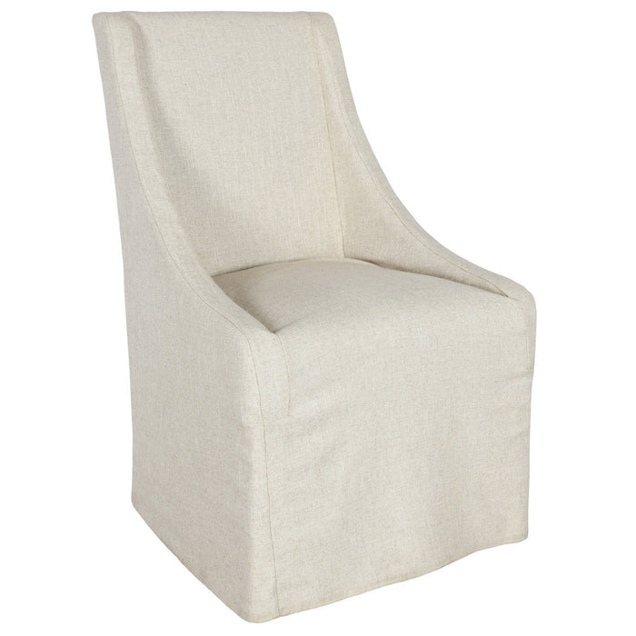 Classic Home - Warwick Upholstered Rolling Dining Chair Oatmeal (Set of 2) - 53004329 - GreatFurnitureDeal
