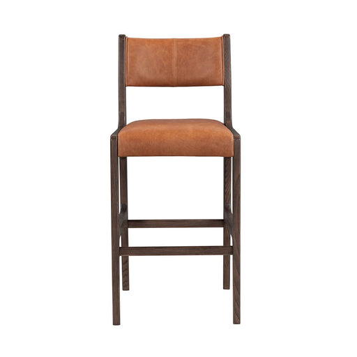 Classic Home - Wayne Leather Bar Stool in Autumn Brown - 53004734 - GreatFurnitureDeal