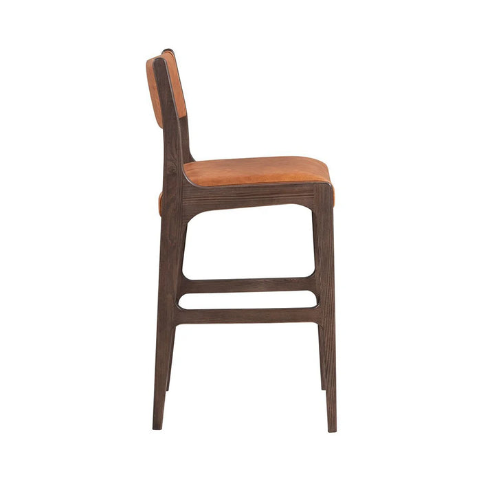 Classic Home - Wayne Leather Bar Stool in Autumn Brown - 53004734