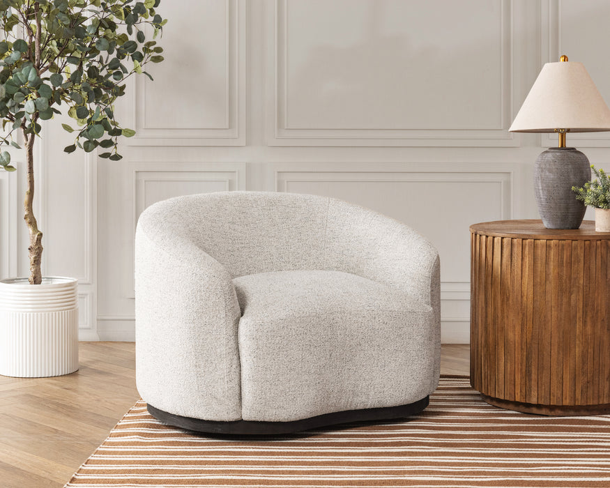 Classic Home - Beverly Ivory Boucle Fabric Upholstered Swivel Accent Chair - 53006038 - GreatFurnitureDeal