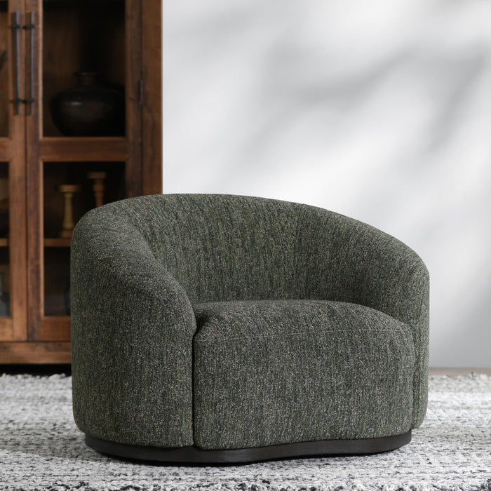 Classic Home - Beverly Green Boucle Fabric Upholstered Swivel Accent Chair - 53006039 - GreatFurnitureDeal