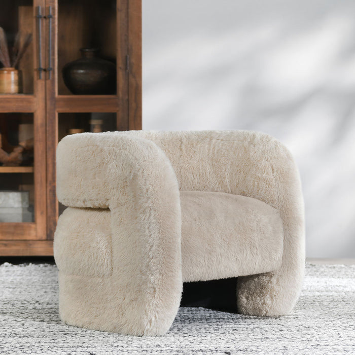 Classic Home - Teddy Plush Accent Chair Beige - 53006040 - GreatFurnitureDeal