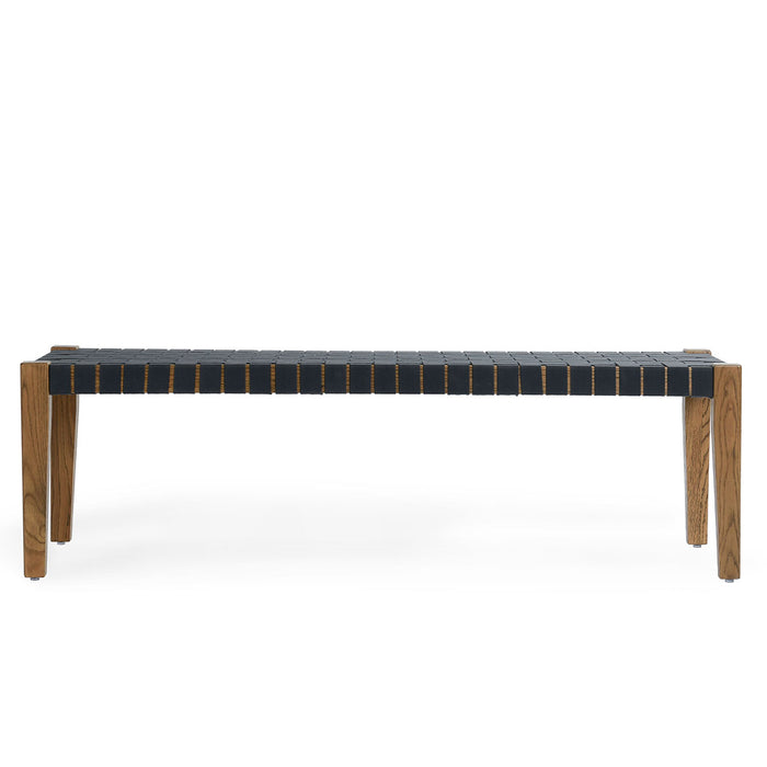 Classic Home Furniture - Orlando Wood/Webbed 62" Bench Natural/Charcoal - 53006059