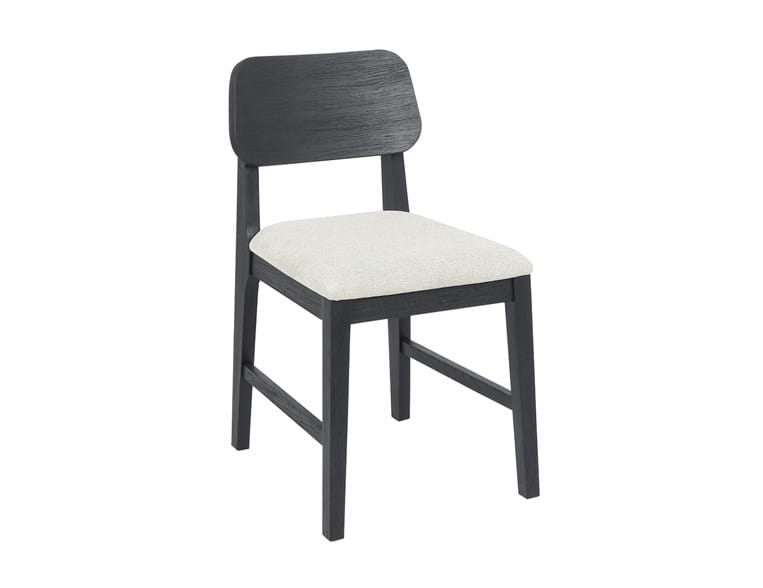 Classic Home - Deaven Upholstered Dining Chair Oak Black Set of 2 - 53006339 - GreatFurnitureDeal