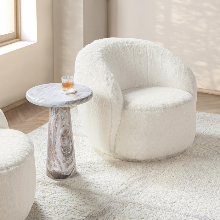 Classic Home - Adley Upholstered Fabric Plush Swivel Chair - 53006542 - GreatFurnitureDeal