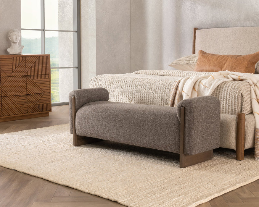 Classic Home - Sierra Upholstered Bench - Bronzed Cocoa - 53006547 - GreatFurnitureDeal