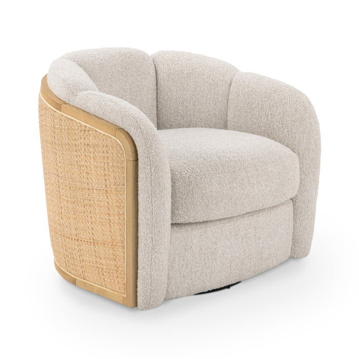 Classic Home - Daisy Upholstered Fabric Accent Swivel Chair - 53006556 - GreatFurnitureDeal