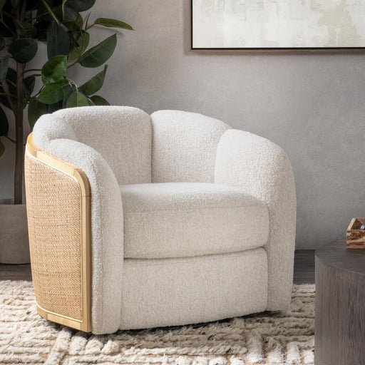 Classic Home - Daisy Upholstered Fabric Accent Swivel Chair - 53006556 - GreatFurnitureDeal