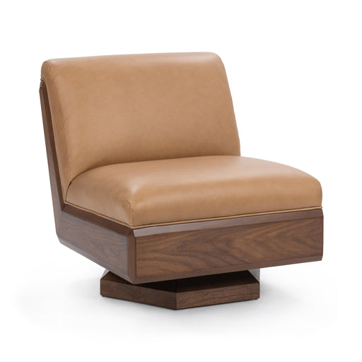 Classic Home - Myla Top Grain Leather Swivel Accent Chair - 53006562 - GreatFurnitureDeal