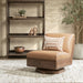 Classic Home - Myla Top Grain Leather Swivel Accent Chair - 53006562 - GreatFurnitureDeal