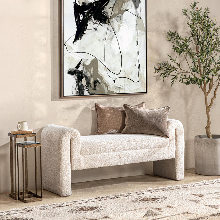 Classic Home - Ada Upholstered Fabric Bench - 53006609 - GreatFurnitureDeal