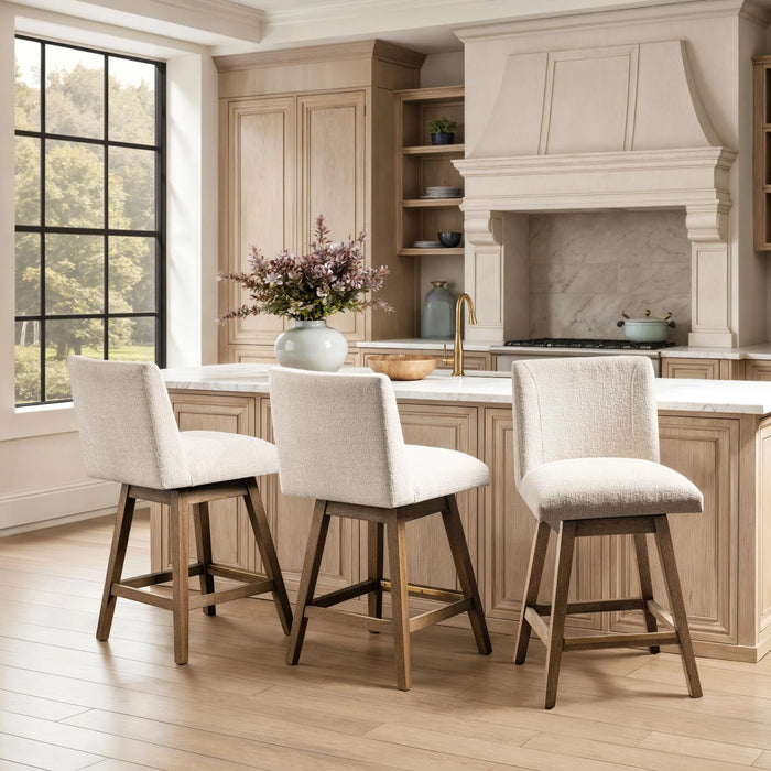 Classic Home - Ava Swivel Counter Stool in Vanilla Oat - 53006653