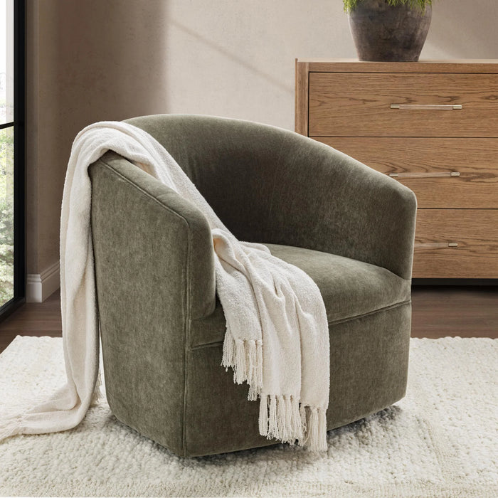 Classic Home - Valencia Swivel Accent Chair in Olive Moss - 53006721