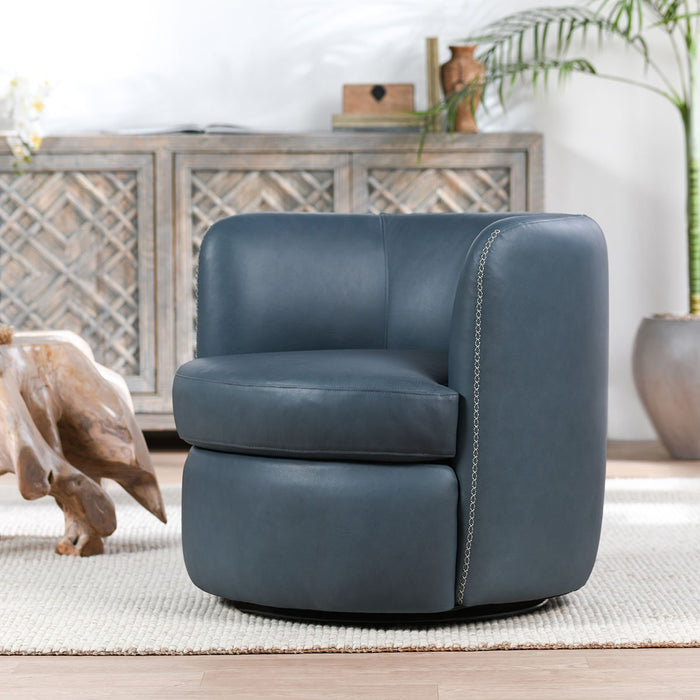 Classic Home Furniture - Bronson Swivel Accent Chair Blue MX - 53007584 - GreatFurnitureDeal