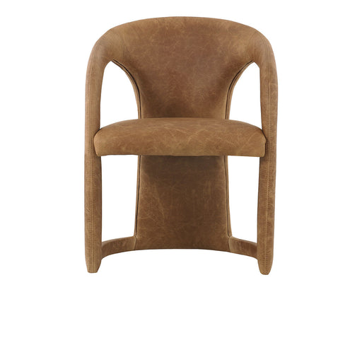 Classic Home - Archie Distressed Leather Dining Chair in Maple Brown - 53051546 - GreatFurnitureDeal