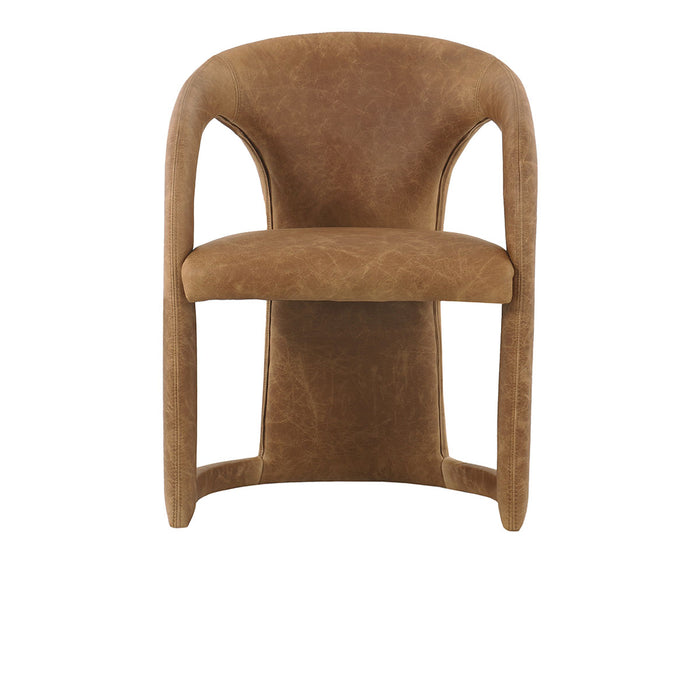 Classic Home Furniture - Archie Distressed Leather Dining Chair in Maple Brown - 53051546