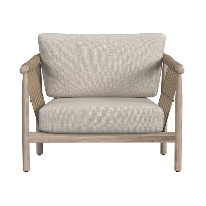 Classic Home - Leo Teak Wood Coastal Outdoor Accent Chair in Taupe - 53051567 - GreatFurnitureDeal