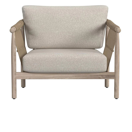 Classic Home - Leo Teak Wood Coastal Outdoor Accent Chair in Taupe - 53051567 - GreatFurnitureDeal