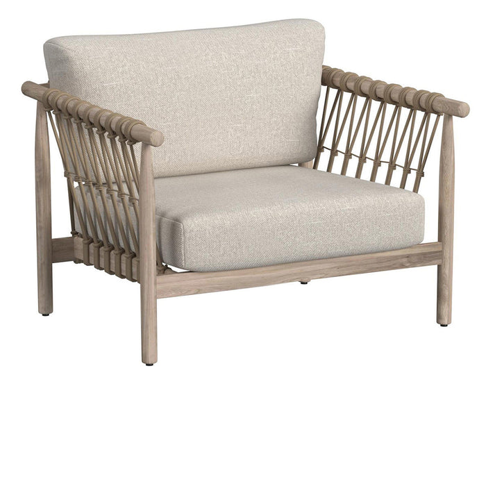 Classic Home - Leo Teak Wood Coastal Outdoor Accent Chair in Taupe - 53051567 - GreatFurnitureDeal