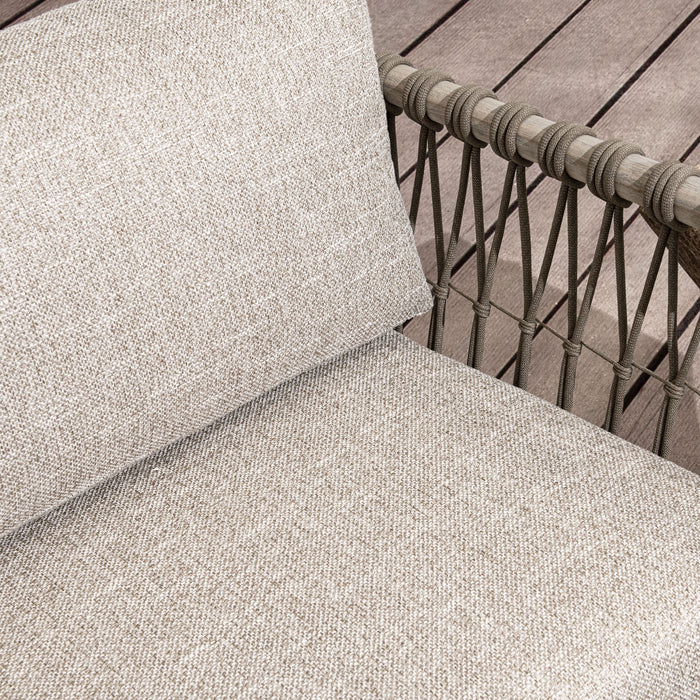 Classic Home - Leo Teak Wood Coastal Outdoor Accent Chair in Taupe - 53051567 - GreatFurnitureDeal