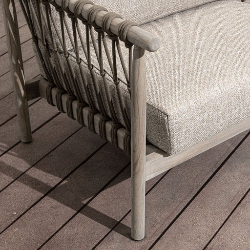 Classic Home - Leo Teak Wood Coastal Outdoor Accent Chair in Taupe - 53051567 - GreatFurnitureDeal