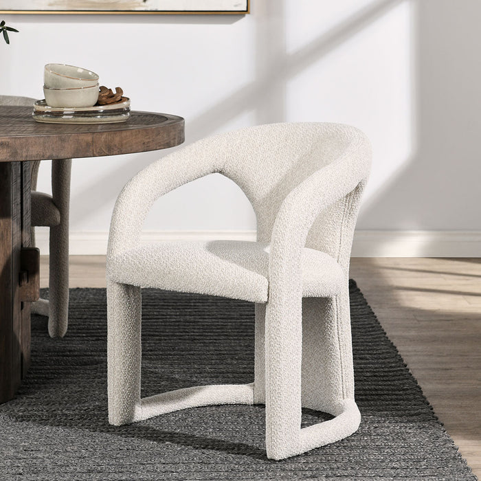 Classic Home - Archie Distressed Leather Dining Chair in Birch Cream - 53051595 - GreatFurnitureDeal