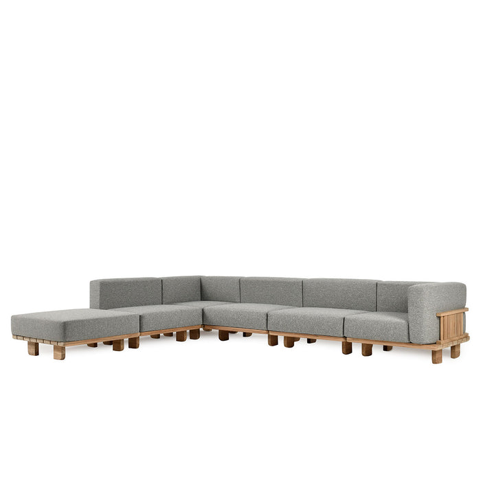 Classic Home Furniture - Hudson Outdoor 6 Piece Sectional Natural/Gray - 53051614SC1