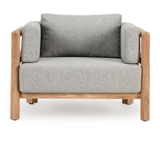 Classic Home - Aston Outdoor Accent Chair in Natural/Gray - 53051615 - GreatFurnitureDeal