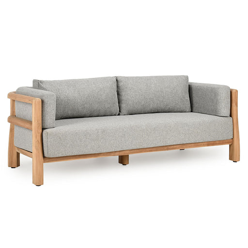 Classic Home - Aston 82" Outdoor Sofa Natural/Gray - 53051616 - GreatFurnitureDeal