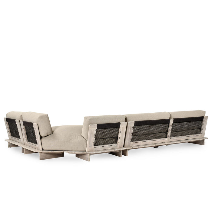Classic Home Furniture - Livia Teak 3Pc Outdoor Sectional Sofa Taupe - 53051647 - GreatFurnitureDeal
