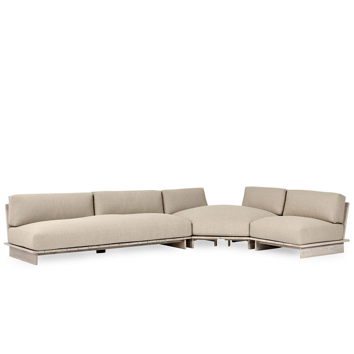 Classic Home Furniture - Livia Teak 3Pc Outdoor Sectional Sofa Taupe - 53051647