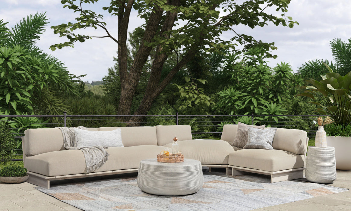 Classic Home Furniture - Livia Teak 3Pc Outdoor Sectional Sofa Taupe - 53051647 - GreatFurnitureDeal