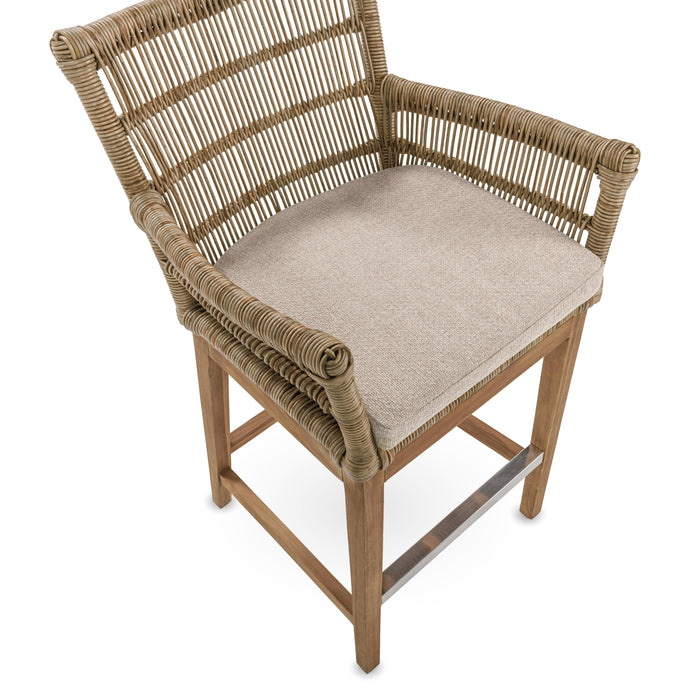 Classic Home - Valerie Outdoor Teak Wood Counter Chair - 53051688 - GreatFurnitureDeal