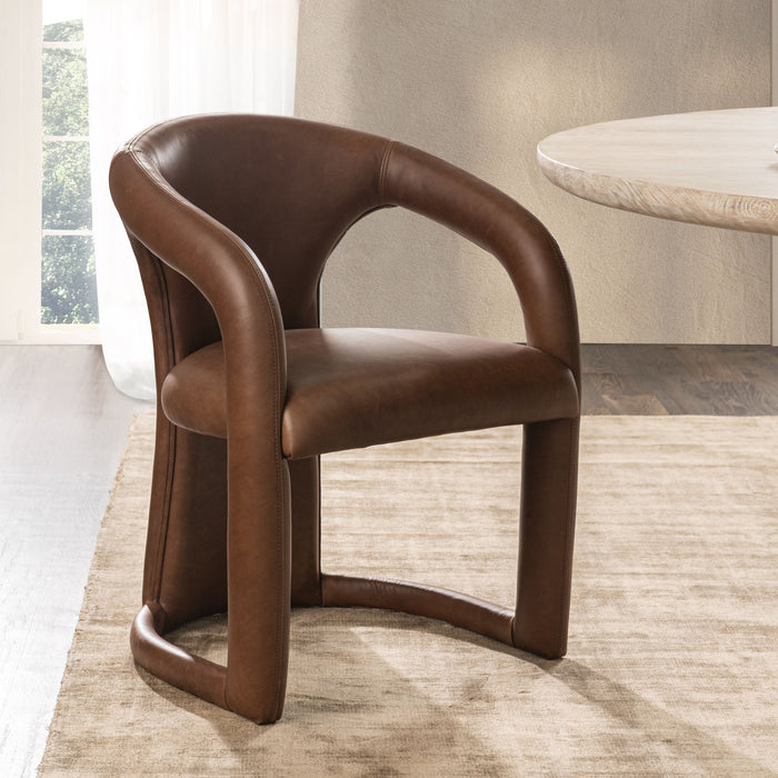 Classic Home - Archie Top Grain Leather Dining Chair - 53051815 - GreatFurnitureDeal